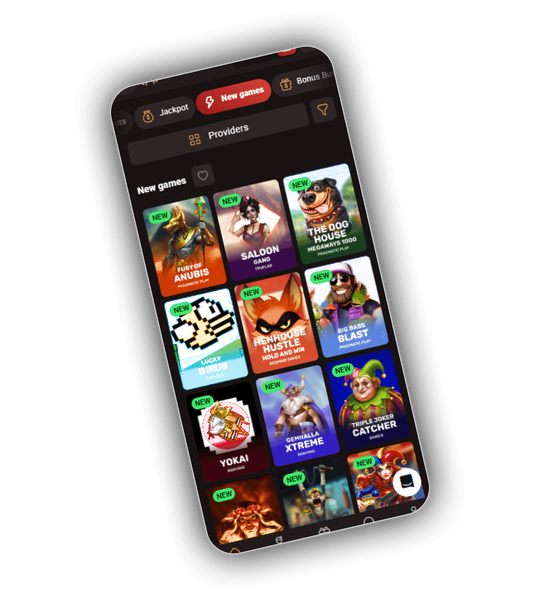 Overzicht van de spellobby met gokkasten en livecasino categorieen bij Win Kingdom